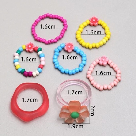 ❗️three 4 $30❗️7 pc acrylic midi ring set  knuckle - Picture 3 of 6